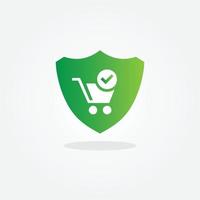 protección de seguridad dinero compras o pagos línea de banca móvil e icono de relleno vector