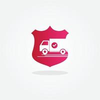 icono de estilo de línea de entrega relacionado con el envío de carga de transporte de camiones seguro y rápido vector