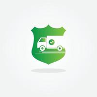 icono de estilo de línea de entrega relacionado con el envío de carga de transporte de camiones seguro y rápido vector