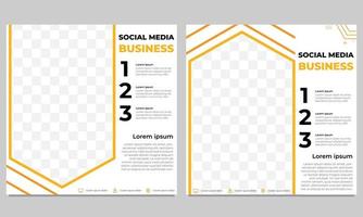 yellow business social media post template vector