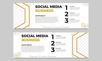 plantilla de banner horizontal de redes sociales de negocios amarillos vector