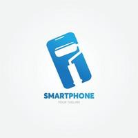 Digital technology logo template. Mobile phone and tablet vector design. Smart gadgets illustration