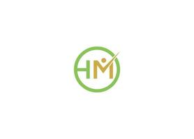 hm modern logo design vector icon template with white background