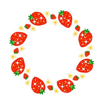 Wreath with strawberry and flower