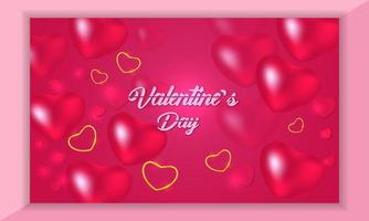 Lovely happy valentines day background with hearts vector