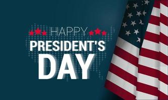 Realistic president's day event with flag vector