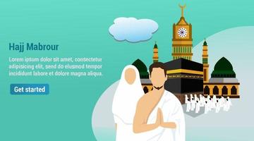 Landing page hajj and umrah design concept vector