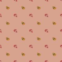 Abstract spooky seamless pattern with simple skull shapes. Pale pink background. vector
