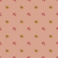 Abstract spooky seamless pattern with simple skull shapes. Pale pink background. vector