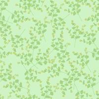 Spring seamless pattern with vintage green wildflowers shapes. Bloom decorative ornament. vector