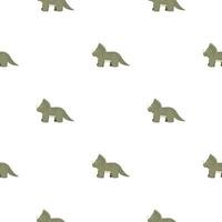 Triceratops seamless pattern. Children dino background. vector