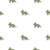 Triceratops seamless pattern. Children dino background. vector