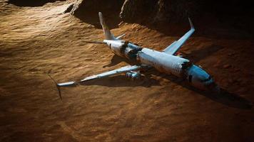 abandoned crushed plane in desert video