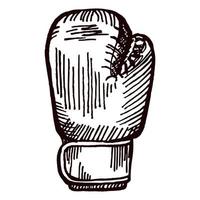boceto de guantes de boxeo aislado. equipo deportivo para boxeo en estilo dibujado a mano. vector