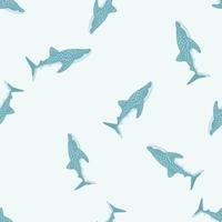 patrón sin costuras de tiburón ballena en estilo escandinavo. fondo de animales marinos. ilustración vectorial para niños textil divertido. vector