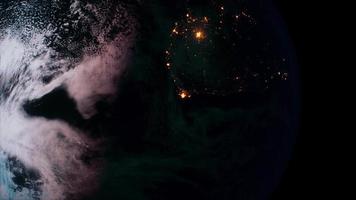 bella vista spaziale della terra con formazione di nubi video