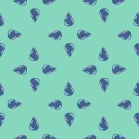 Abstract food seamless pattern with navy blue pearl elements. Turquoise light background. vector