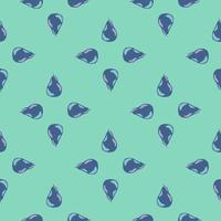 Abstract food seamless pattern with navy blue pearl elements. Turquoise light background. vector