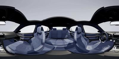 VR 360 Camera Moving inside Detailed Car Interior video