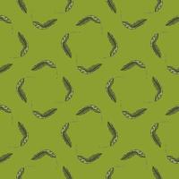 Geometric style seamless pattern with banana leaf ornament. Greenery ornament. vector
