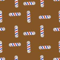 Barber's pole seamless pattern. Barbershop background. vector