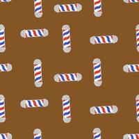 Barber's pole seamless pattern. Barbershop background. vector