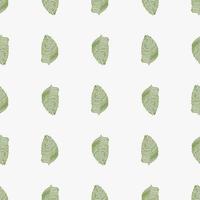 Organic palm leaf seamless pattern with hand drawn foliage print. Simple color background. Vector illustration for seasonal textile.