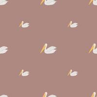 Pelican sitting seamless pattern. Background of sea birds. vector