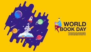 World book day, reading Imagination, back to school, template banner vector