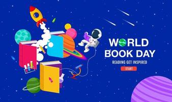 World book day, reading Imagination, back to school vector