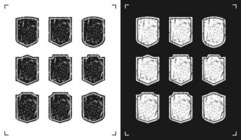 escudo de grunge vectorial en blanco y negro. diseño de la vendimia vector