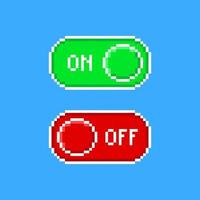 On and off button in pixel art style vector