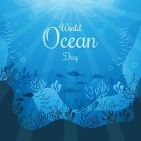 fondo del día mundial del océano vector