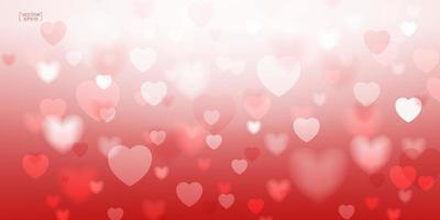 Abstract red heart background for Valentines day. Used for greeting card or wedding card. Vector. vector