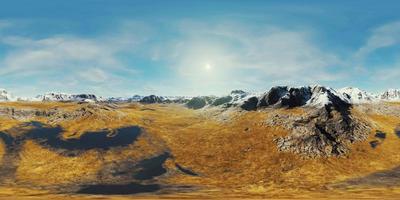 VR360 view on snowy tops and valley in summer Himalaya mountains video