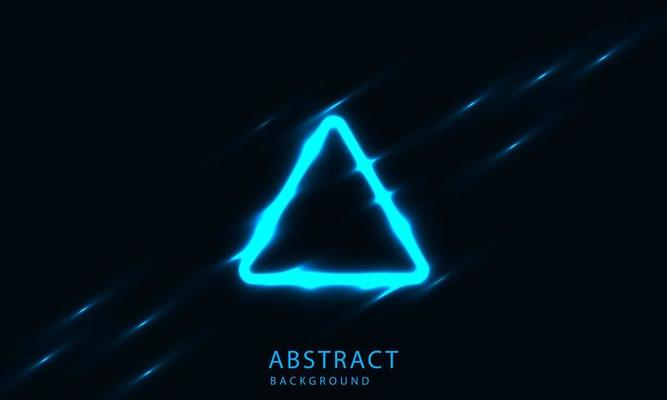 Futuristic Sci-Fi Abstract Blue Neon Light Shapes On Black Background. Exclusive wallpaper design for poster, brochure, presentation, website etc.
