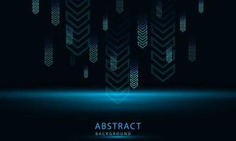 Abstract technology vector background with Hi speed lights dark blue backdrop with Arrow Light out background.