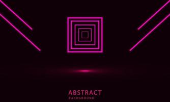 Futuristic Sci-Fi Abstract Pink Neon Light Shapes On Black Background. Exclusive wallpaper design for poster, brochure, presentation, website etc. vector