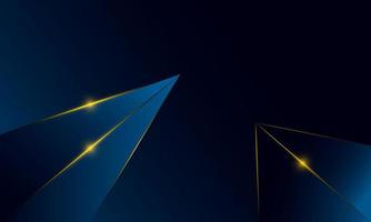 Abstract blue polygon triangles shape pattern background with lighting effect luxury style. Illustration Vector design digital technology concept.