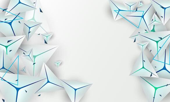 Abstract white 3D Triangle Shapes Background. Illustration Vector design digital technology concept.