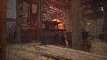 view of blacksmithing tools in the forge video