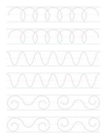 Tracing shapes worksheet for kids vector