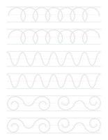 Tracing shapes worksheet for kids vector