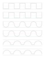 Tracing shapes worksheet for preschool vector