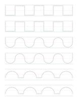 Tracing shapes worksheet for preschool vector