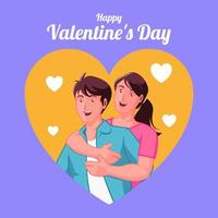 hermosa pareja joven disfrutando juntos mientras celebran el día de san valentín vector