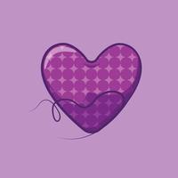 forma de corazón violeta con patrón vector