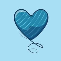 forma de corazón azul con patrón vector