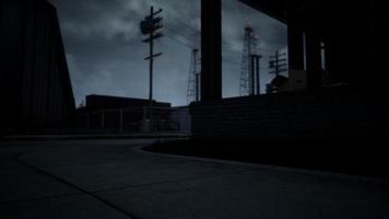 Industrial zone in dark cloudy weather video