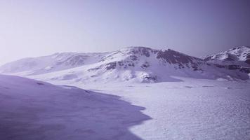 snowed mountains in alaska with fog video